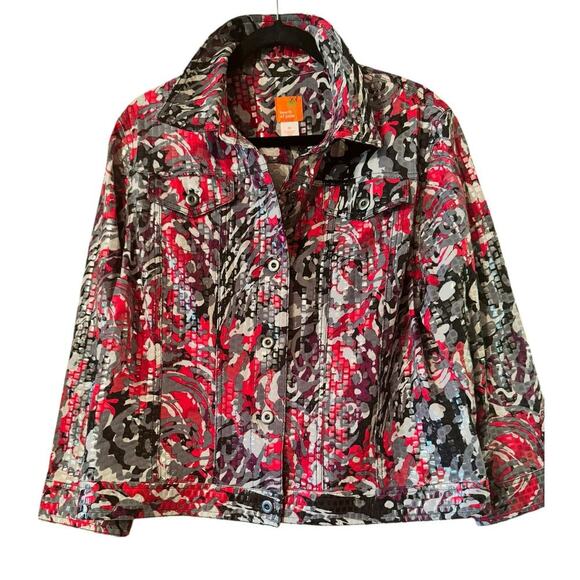 Hearts of palm sequin overlay boxy jacket 18 art to wear unique statement - Picture 1 of 6